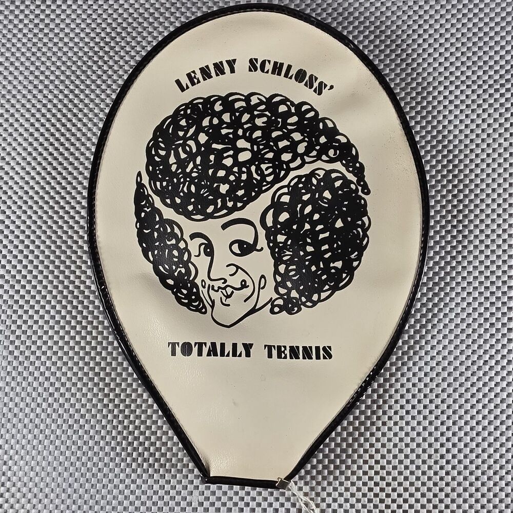 Vintage Lanny Schloss Totally Tennis Racket Cover Case Afro Graphic Retro